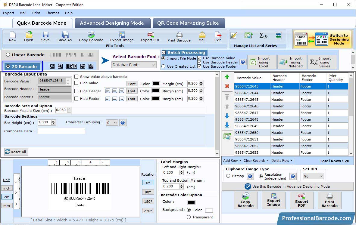 Barcode Labels - Corporate Edition