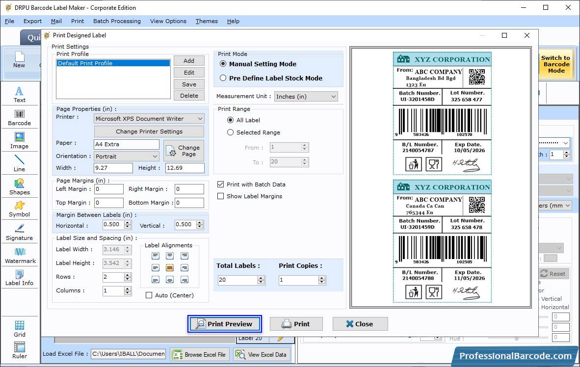 Barcode Label Maker – Mac Screenshot