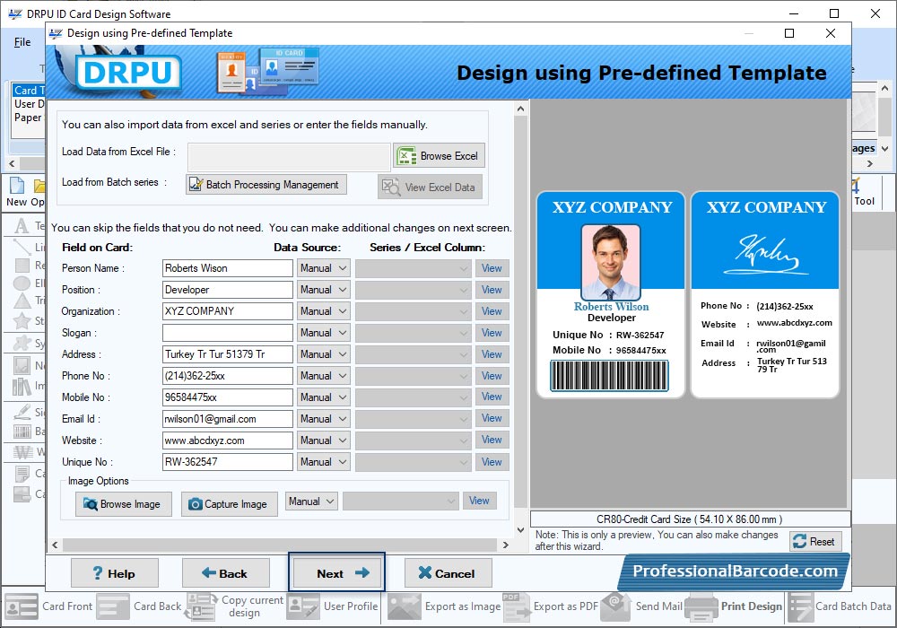 Import from Excel