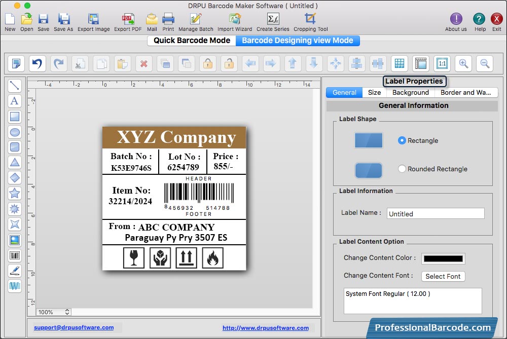 Label Properties Label Properties