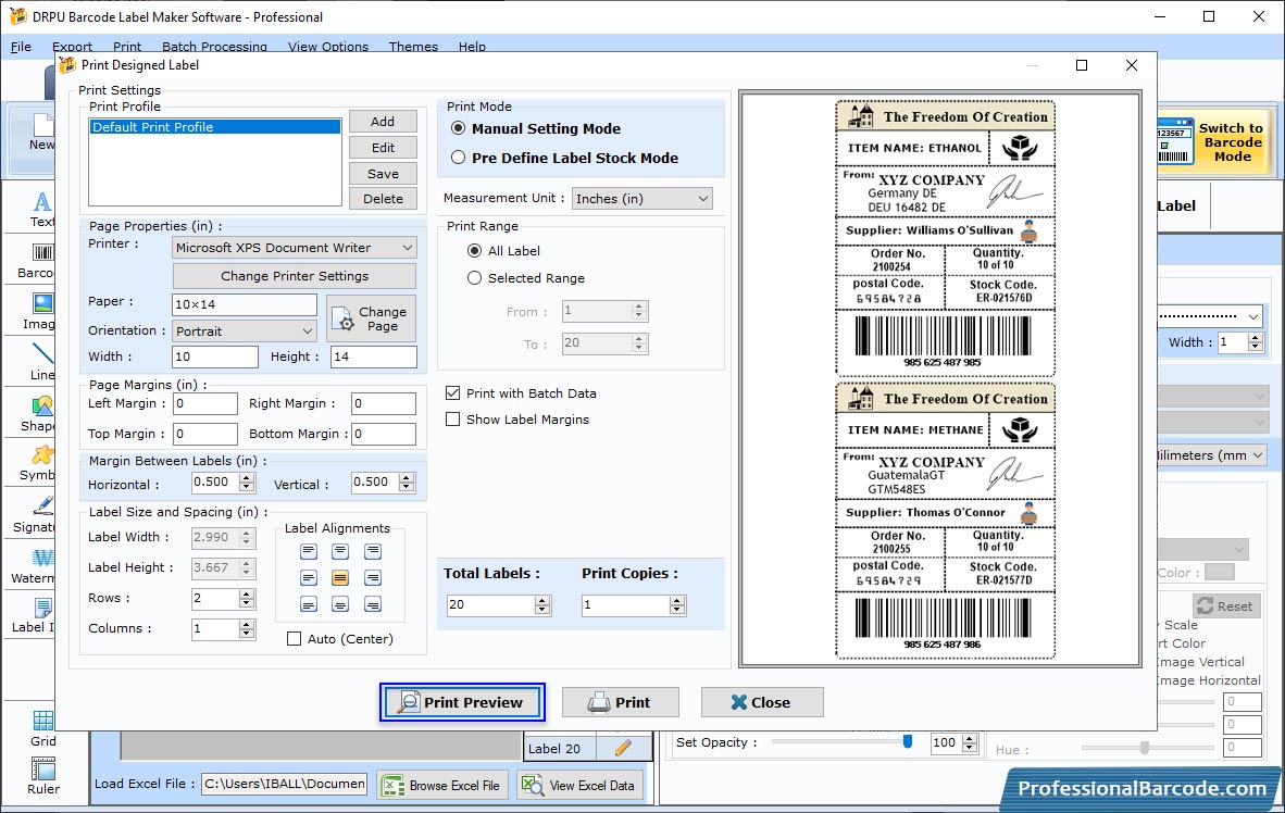 Barcode Label Maker – Mac Screenshot