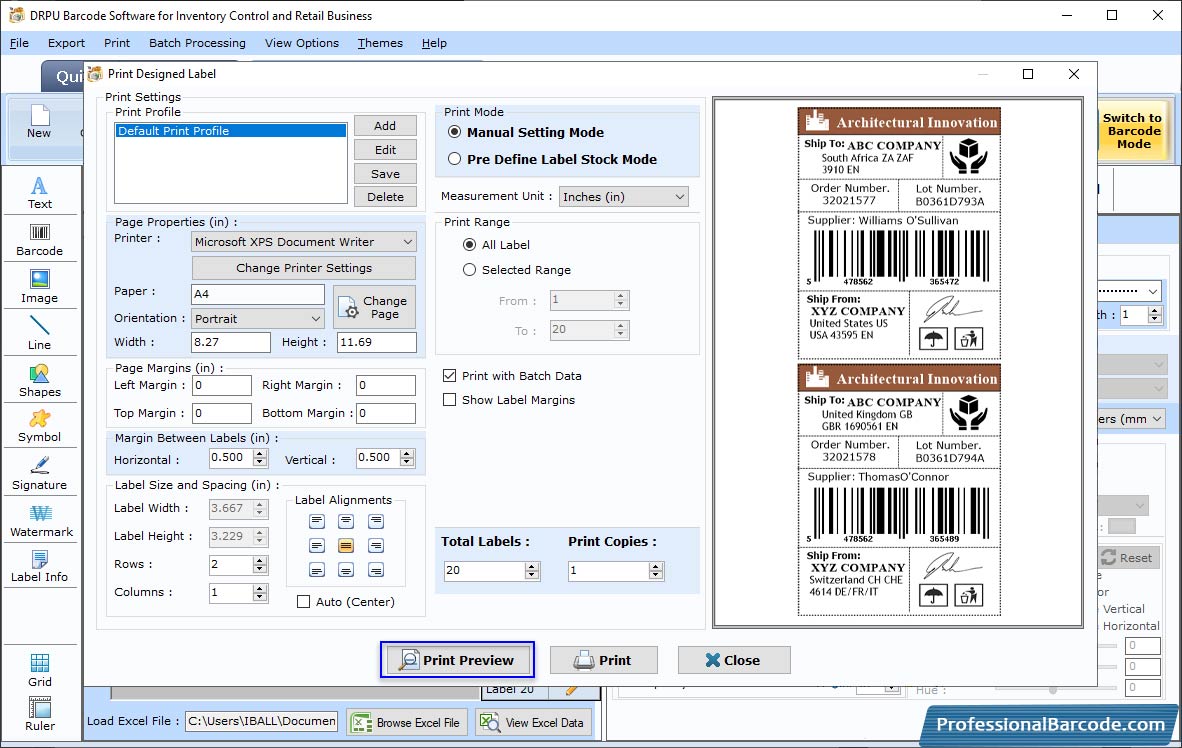Barcode Label Maker – Mac Screenshot