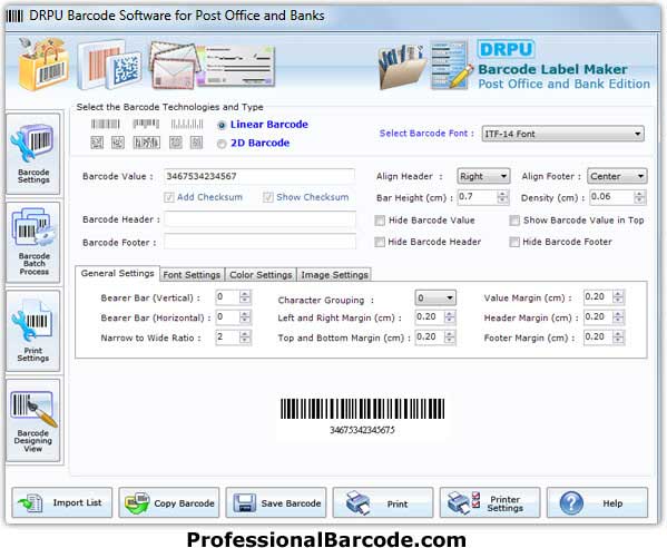 Postal Barcode Labels Generator screenshot