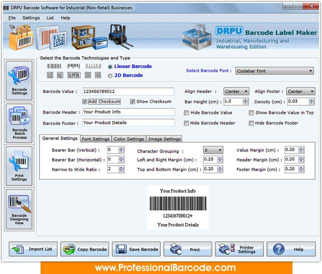 Warehousing Barcodes Software screenshot