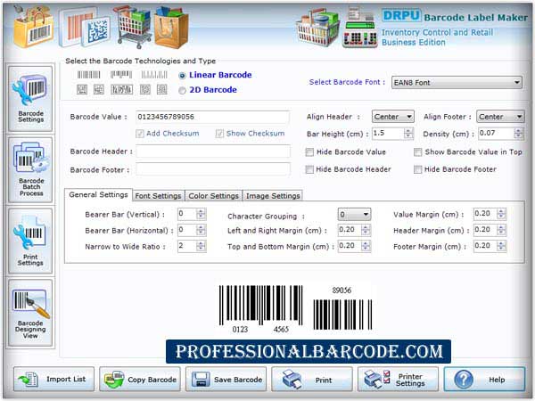 Retail Barcode Label Generator screenshot