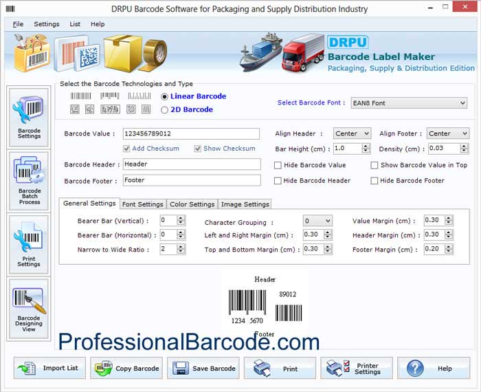 Packaging Barcode Label screenshot