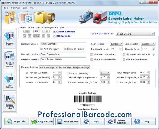 Packaging Barcode Label Maker screenshot