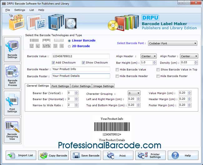 Library Barcode Generator Tool screenshot